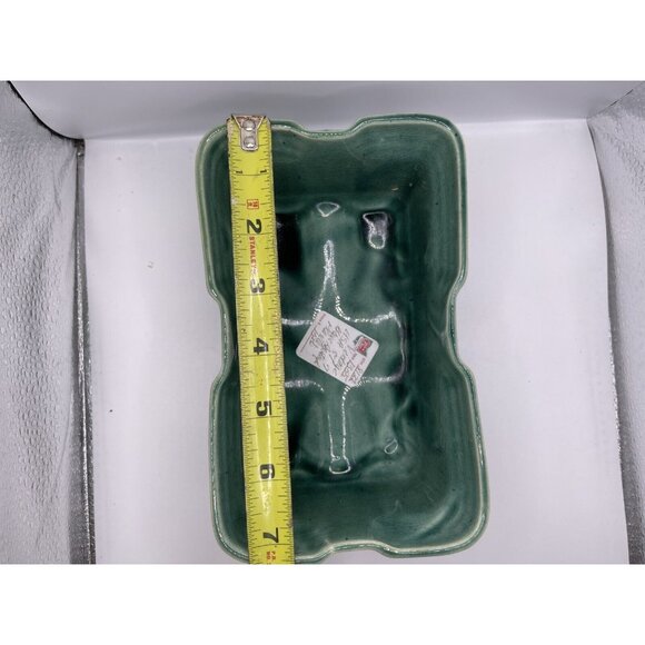 Vintage McCoy Rectangular Planter Art Pottery Green Glaze - Picture 5 of 6